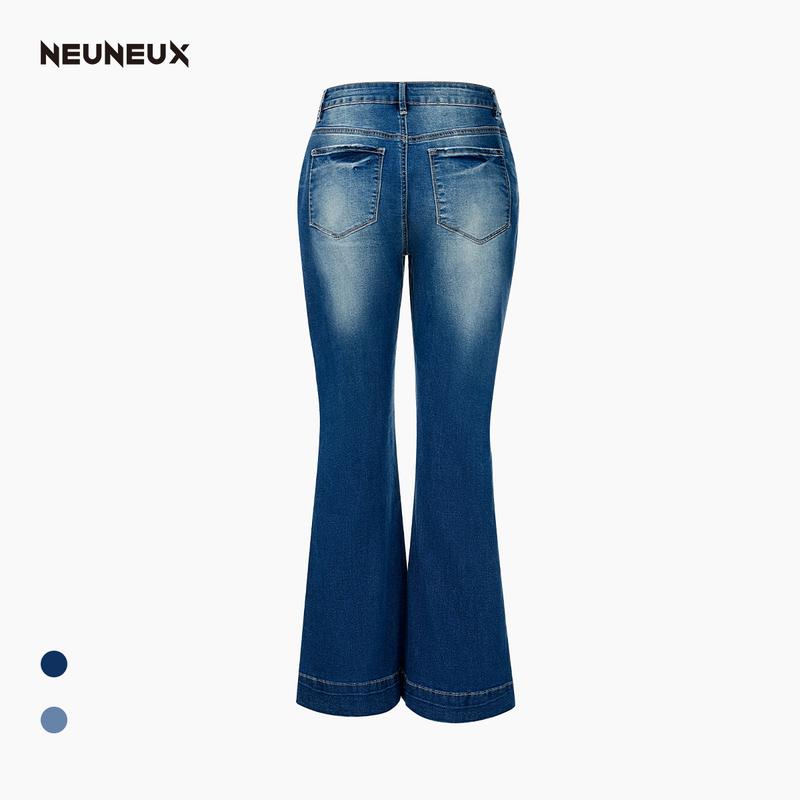 Superstretch Flared Leg Jeans Womenswear Bottom Pants